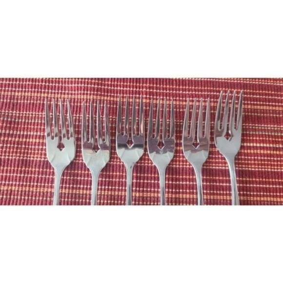 FLORAL GLEN stainless 6 Salad/Dessert Forks Oneida Community - Picture 4 of 6